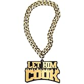 TrophySmack 'Let Him Cook' Turnover Chain, Chrome Gold/Black | Chrome Gold and Black Acrylic. 35 in Chain, Sideline and Locker Room Celebration Prize. Hype Included