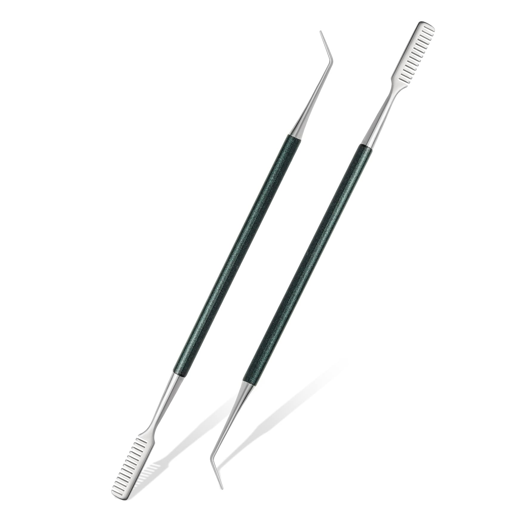 FVION 2 Piece Eyelash Separator Comb – Eyelash Brush for Eyelash Enhancement Tool Eyelash Brush Extension and Tint Lash Lift – Green