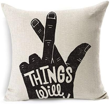 AEser Square Guesture Linen Decorative Square Pillow