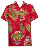 Hawaiian Shirt 8 Mens Scenic Flower Print Beach Aloha Party Red XL