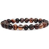 Justinstones Gem Semi Precious Gemstone 8mm Round Beads Stretch Bracelet 7 Inch Unisex