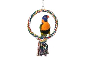 Litewoo Bird Swing Toy Colorful Cotton Rope Perches for Parrots Budgie Parakeet Cockatiel Conure Finch Lovebird
