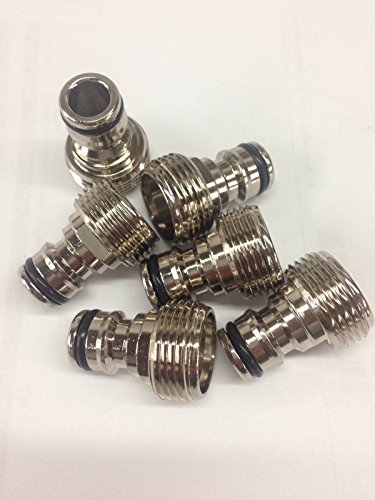 Geräteanschlussstück 1/2" mit 3/4" Außengewinde Chrom/Messing 1/2" Gardena kompatibel – Bild 3