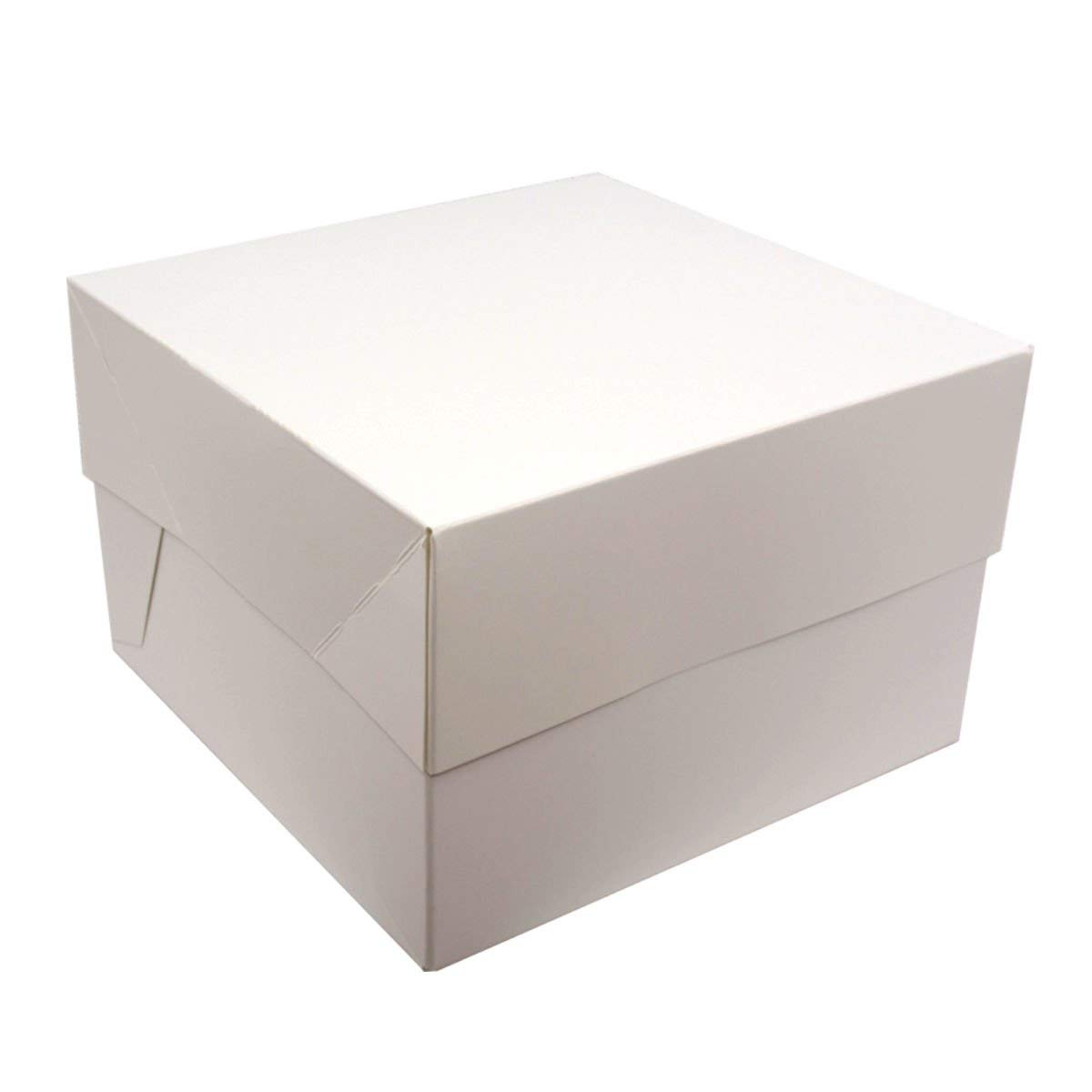 White SQUARE Cake BOXES - PACKS OF 5 - perfect for Birthday Wedding Cakes (10 Inch)