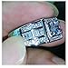 BigRose 2.65CT Men Rings Brilliant Cubic Zirconia Wedding Band Rhodium Plating Engagement Ring Solid 925 Sterling Silver 10