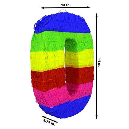 3 Colorful+Number+Zero+Pinata+Handmade
