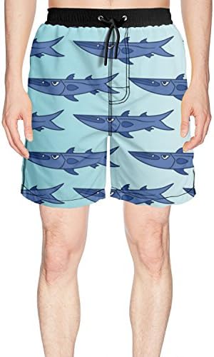 Cartoon Barracuda Pattern-01 Mens Shorts Jogging Classical Surfing Board