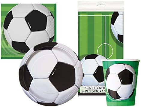 Soccer Birthday Complete Party Tableware Pack For 16 Plates Napkins Cups &amp; Table Cover