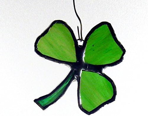 Green Shamrock, Stained Glass lucky Irish Omen