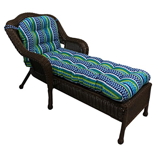 Blazing Needles U-Shaped Outdoor Patterned Spun Polyester Tufted Chaise Lounge…