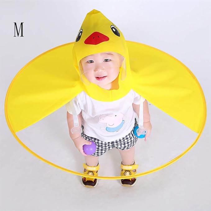 Deloito Kinder Regenmantel Kinder Niedlicher Cartoon Kleiner Gelber Ntenregenmantel Ufo Regenschirm Hut Magisch Hande Frei Faltbarer Regenmantel Gelb S Regenjacken Mantel Jacken Mantel Westen