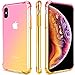 SALAWAT for iPhone Xs Case, Clear iPhone X Case Cute Gradient Slim Anti Scratch TPU Phone Case Cover Reinforced Corners Shockproof Protective Case for iPhone X/Xs (Pink Gold)