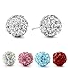 Sterling Silver Crystal Ball 6mm Stud Earrings