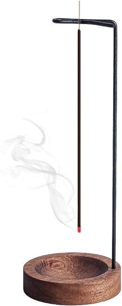 SIYIFEI Wooden Upside Down Incense Holder for Sticks & Ash Catcher