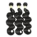 Mureen Brazilian Hair 3 Bundles with Closure Body Wave 4×4 Virgin Hair Lace Closure with Bundles Unprocessed Human Hair Extensions Weave Weft With Closure Natural Color (20 22 24 +18, Free Part)
