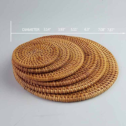 Rattan Trivets for Hot DishesInsulated Hot Pads,Durable Pot Holder for