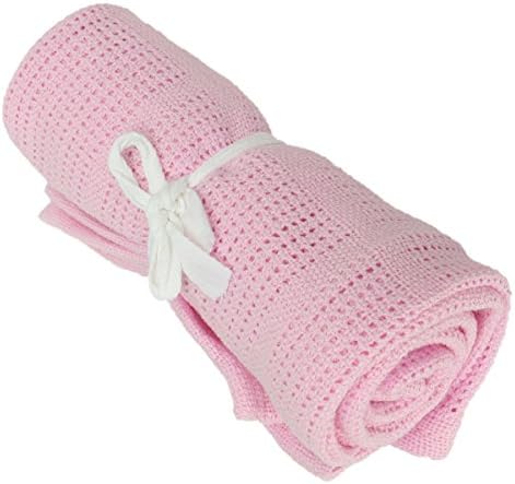 PcsPce-Cotton Baby Cellular Soft Sleeping Blanket Pram Cot Bed Mosses Basket Crib (Pink)