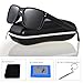 Sunglasses for Men Women Driving Vintage Rectangular Polarized Sun Glasses Black