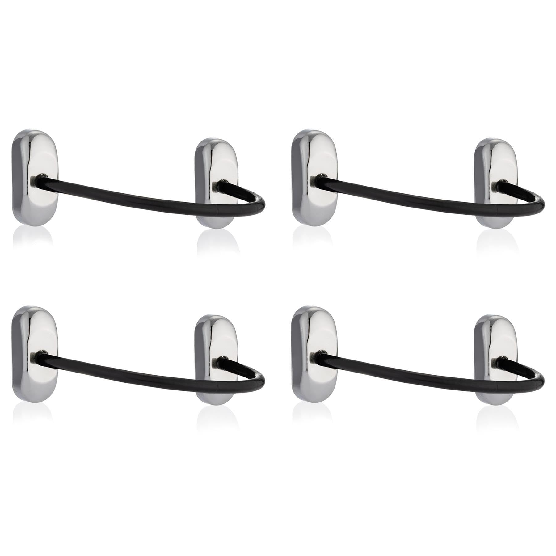 XFORT 4 Pack Viper Fixed Cable Window Restrictor in Polished Chrome, Durable Window Safety Lock for Child Safety and Window Security