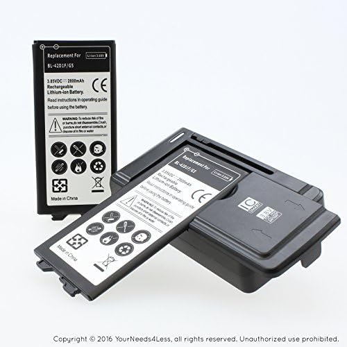 YN4L 2 X 2800maA Replacement Batteries for LG G5 ; BL-42D1F + Wall Dock Charger Bundle