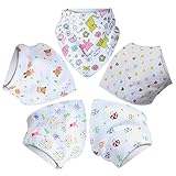 Honeyhome Baby Bandana Drool Bibs,5- Pack Set 3 Nickel Free Adjustable Snaps - Soft Absorbent Hypoallergenic 100% Cotton Feeder Bib- Burp Cloths Gifts for Drooling,Feeding and Teething-Girls Gifts