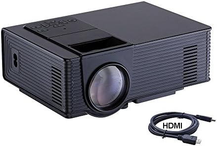 Video Projector, Dihome 1500 Lumens Portable 180” Screen LED Projector 1080P Home Cinema Theater Projection Machine with USB HDMI AV Support PC Laptop XBOX TV Box Smart phone-Black