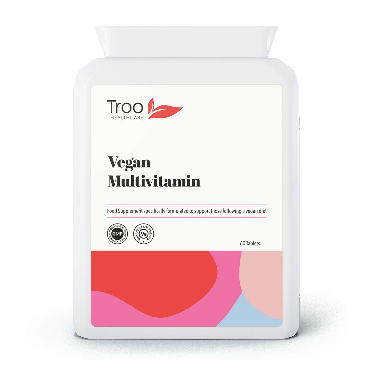 Troo Health Care Vegan Multivitamins & Mineral Supplement 60 Tablets - 24 Essential Vitamins & Minerals Suitable for Vegans - Daily Tablet to Support Immune Function & Reduce Fatigue