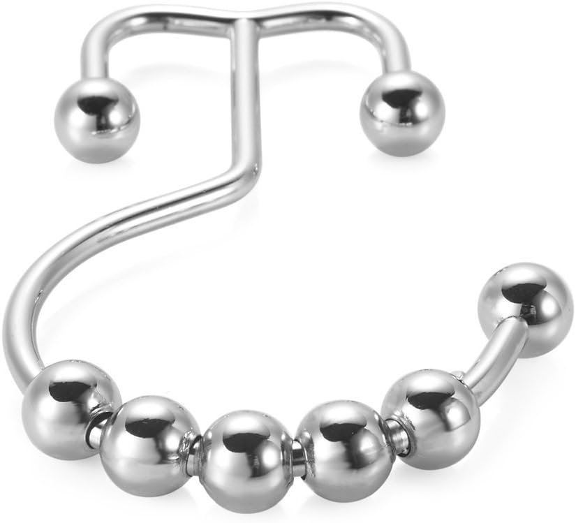Amazer Shower Curtain Hooks Rings, Stainless Steel Shower Curtain Rings Metal Double Glide Shower Hooks for Bathroom Shower Rods Curtains, Polished Chrome, Set of 12 Hooks: Home & Kitchen