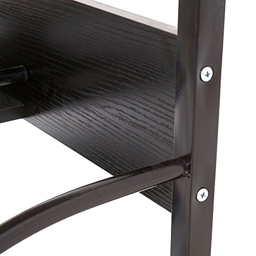 Leadzm Integrated Stalinite Computer Desk with Pullout Keyboard Tray, temporary Conner Work Station, Laptop Table, Home & Office Furniture Black.
