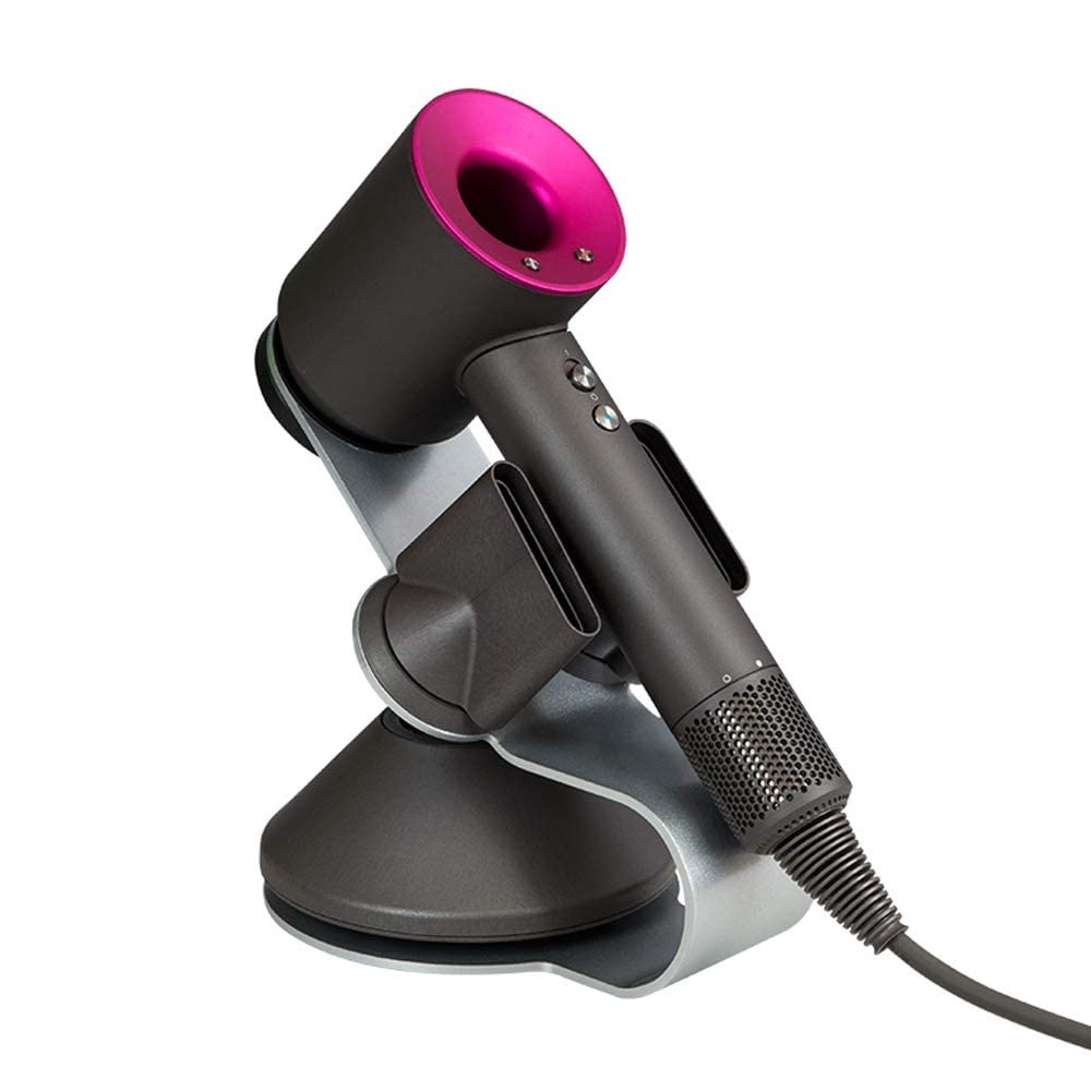 YUET Hair Dryer Holder Mount for Dyson Hairdryer,Aluminum Alloy MAGNETIC Desktop Stand Base Hanger fits Supersonic, Bracket Storage Rack Bathroom Organizer Anti-Scratch Piano Painting Surface(Silver)