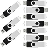 VICFUN 10pcs 8GB Flash Drives Pack 8GB USB Flash Drives 8GB USB Sticks USB 2.0 Swivel Thumb Drive-Black