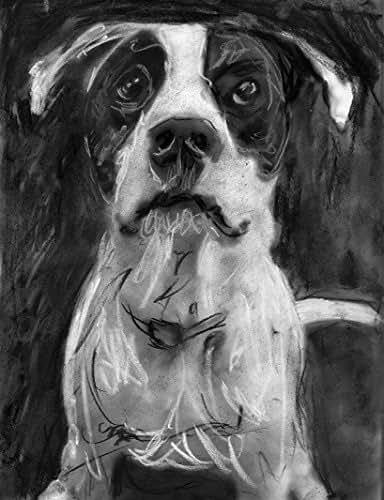 Amazon.com: Staffordshire Bull Terrier Art, Staffy Gift, Black and