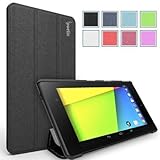 Google Nexus 7 2013 Case - Poetic Google Nexus 7 2013 Case [Slimline Series] - [Lightweight] [Ultra-slim] PU Leather Slim-Fit Trifold Cover Stand Folio Case for Google Nexus 7 2nd Gen 2013 Black (3 Year Manufacturer Warranty From Poetic)