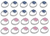 One Moment In Time Adjustable CTR Ring - 20 Pack - Blue and Pink - H14B - H14P