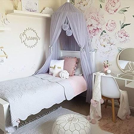 Tentes Jeux Rideau Suspendu Pour Bebe Ciel De Lit Rond Dome Lit Bebe Tissu 100 Polyester Baldaquin Romantique Moustiquaire Enfant Pour Lire Decoration De Chambre Ciels De Lit Ameublement Et Decoration Voxloud Com