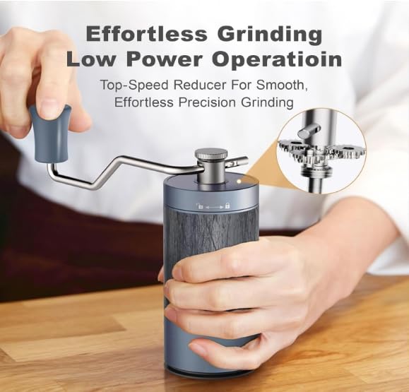 Manual Coffee Bean Grinder, Small Professional Coffee Grinder with 90 Adjustable Settings, Upgraded 10 Star Grinder for French Press, Pour