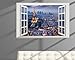 BooDecal Eiffel Tower in Paris Romantic Scenery 3D Fake Window Decorative Decals Interior Room Wall Stickers for Bedroom Living Room Playroom Decals 24 inches x 16 inches