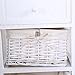SUNCOO Retro White Shabby Chic Nightstand End Side Bedside Table w/Wicker Storage Wood