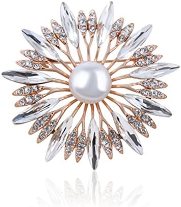 Tagoo Multi Circles Vintage Brooch Fashion Safety Pin Clip in Crystal Pearl for Women&Girls, Wedding/Banquet/Bouquet