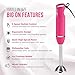 Chefman with Stainless Steel Shaft & Blades Powerful Ice Crushing 2-Speed Control One Hand-Mixer, Purees Smoothie, Sauces & Soups, 300 Watts, Pink