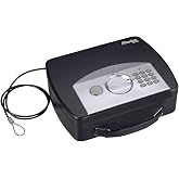 Master Lock P008EML Compact Portable Safe (Combination with Cable), Black/Grey
