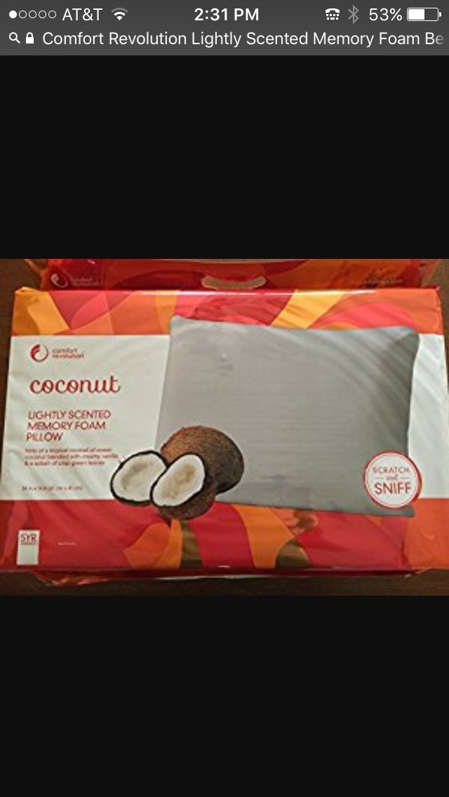 coconut scented pillow
