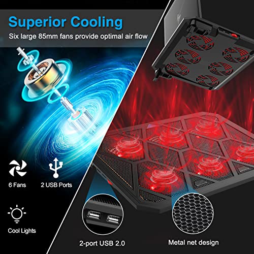 VOXON Laptop Cooling Pad, Ultra Quiet Laptop Cooler Cooling Pad with 6