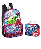 Marvel Boys' Avengers Backpack with Lunch Window Pocket, Blue
