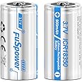 Fuspower 18350 Rechargeable Batteries 900mAh 3.7V ICR 18350 Rechargeable Li-ion Battery for Flashlight, Solar Garden Light (2 Count (Pack of 1))