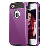 iPhone 5s Case,iPhone SE Case,iPhone 5 Case,by Ailun,Glazed Smooth Surface Coating,Soft TPU Bumper&Hard Shell Solid PC Back,Shock-Absorption&Anti-Scratch Hybrid Dual-Layer Slim Cover[Purple]