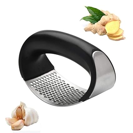 LZ Knoblauchpresse Edelstahl Rostfrei, Knoblauchschneider Spülmaschinenfest Küchenhelfer Ingwerpresse Garlic Press, Kunststof