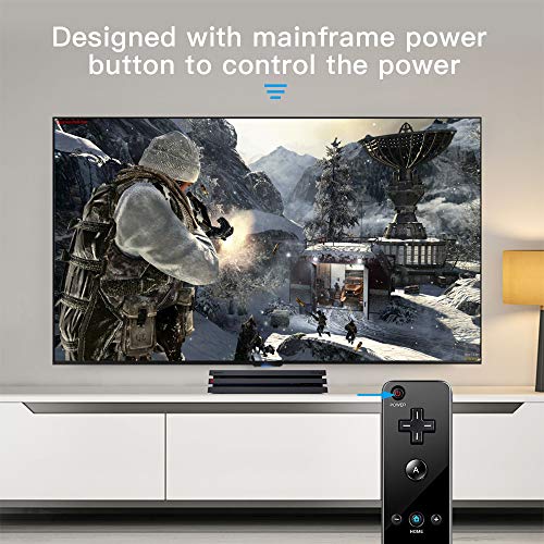 Maliralt Wii Motion Plus Controller, LP01 Wireless Wii Remote Controller and Nunchuck Joystick with Build-in Motion Plus Silicone Case and Wrist Strap for Nintendo Wii/Wii U -Black(Third-Party Made)