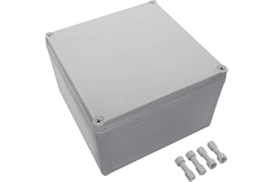 LeMotech Waterproof Dustproof IP67 Junction Box DIY Case Enclosure Gray 7.9 x 7.9 x 5.1 inch (200 x 200 x 130 mm)