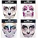 Leoars Full Face Gems Jewels, Halloween Temporary Face Tattoos, Rhinestone Face Jewels Tattoo Stickers, Crystals Body Gems Stick on Face for Festival Rave Party Outfit